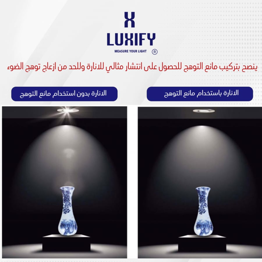 إطار مانع توهج  روز قولد إطار اسود  لوكسفاي