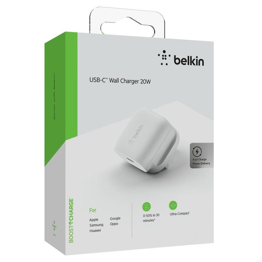 فيش تايب سي بلكن belkin 20W ابيض