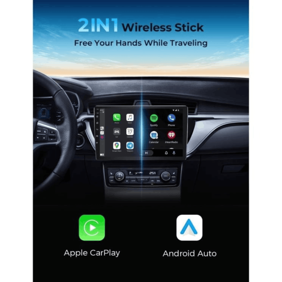 محول 2 في 1 Wireless CarPlay وAndroid Auto  USB A Type C