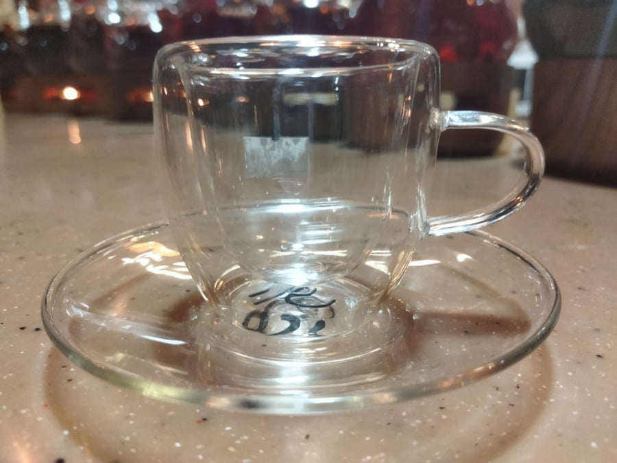 بيالة بصحن دبل سادة بعروة (65مل) 6 | 6 Double layer biyala with coaster (65ml)