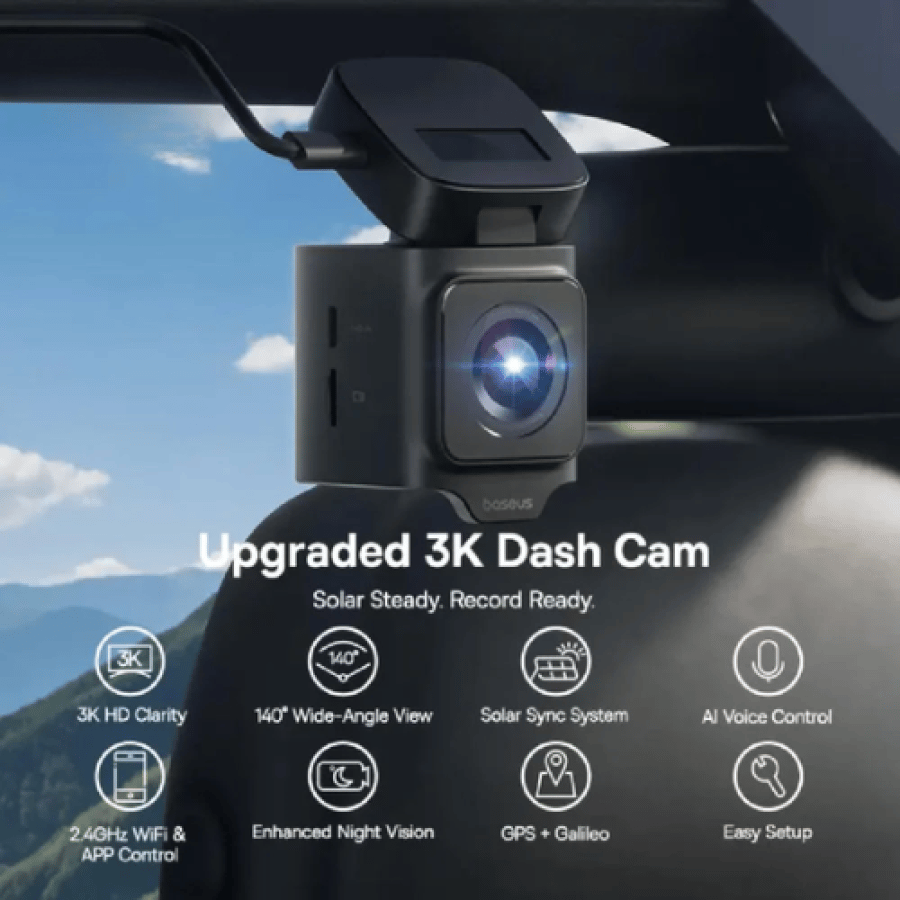 بيسوس داش كام VD1 3K كاميرا أمامية وخلفية HD مدمجة مع GPS