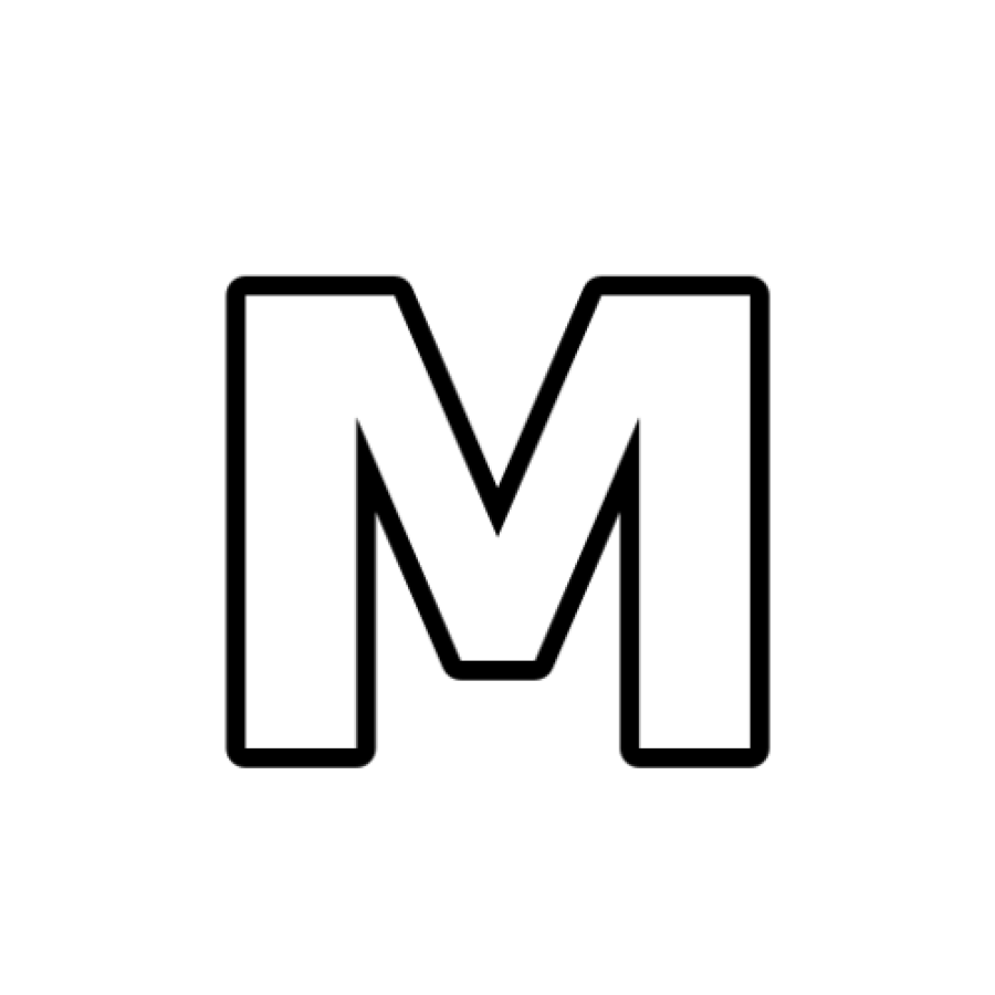ملصق حديد حرف M
