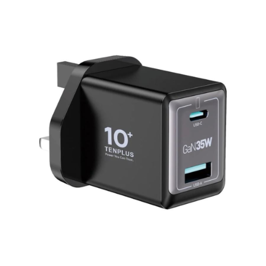 تن بلس - راس منزلي 1PD + 1USB - بقوة 35 واط - اللون أسود