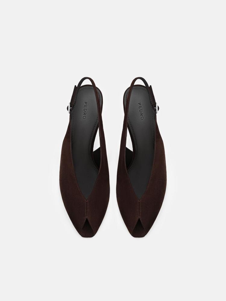 كعب بيدرو/اللون Dark Brown Suede