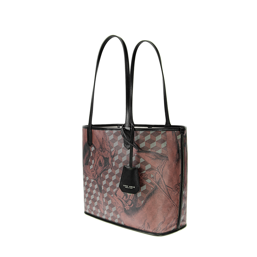 شنطة لوب نوار/مقاس اكس سمول-قماش تويل-Chestnut/Black