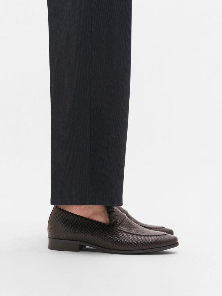 شوز بيدرو رجالي/لون  Dark Brown Embossed