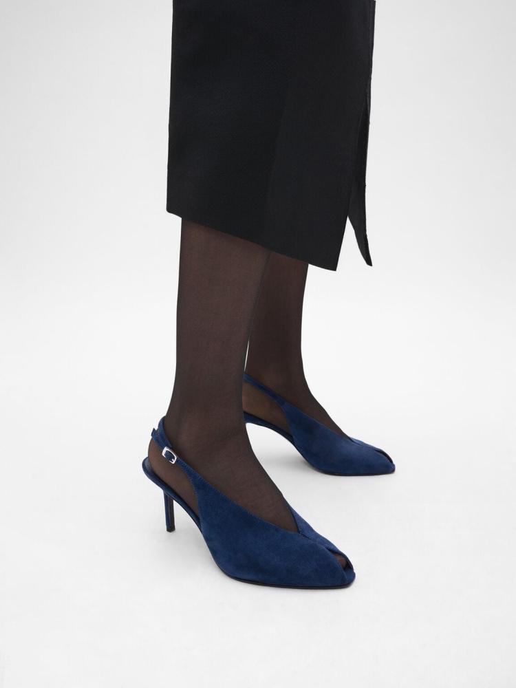كعب بيدرو/اللون Navy Suede