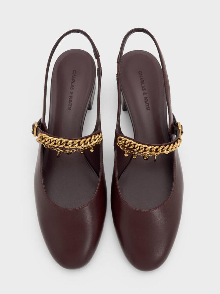 كعب تشارلز اند كيث/لون Burgundy