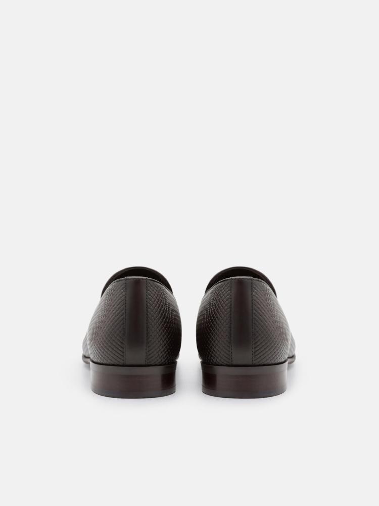 شوز بيدرو رجالي/لون  Dark Brown Embossed