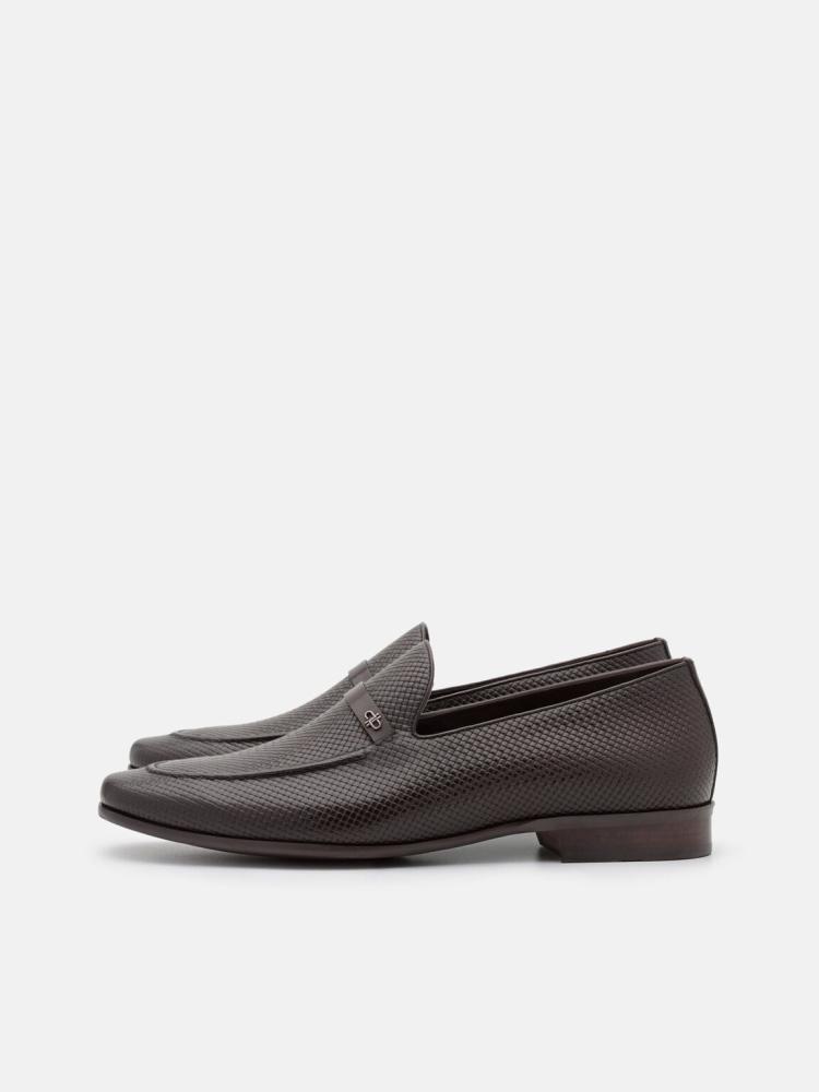 شوز بيدرو رجالي/لون  Dark Brown Embossed