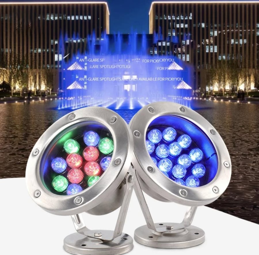 Colorful 12W/12V base spotlight with yellow and remote control