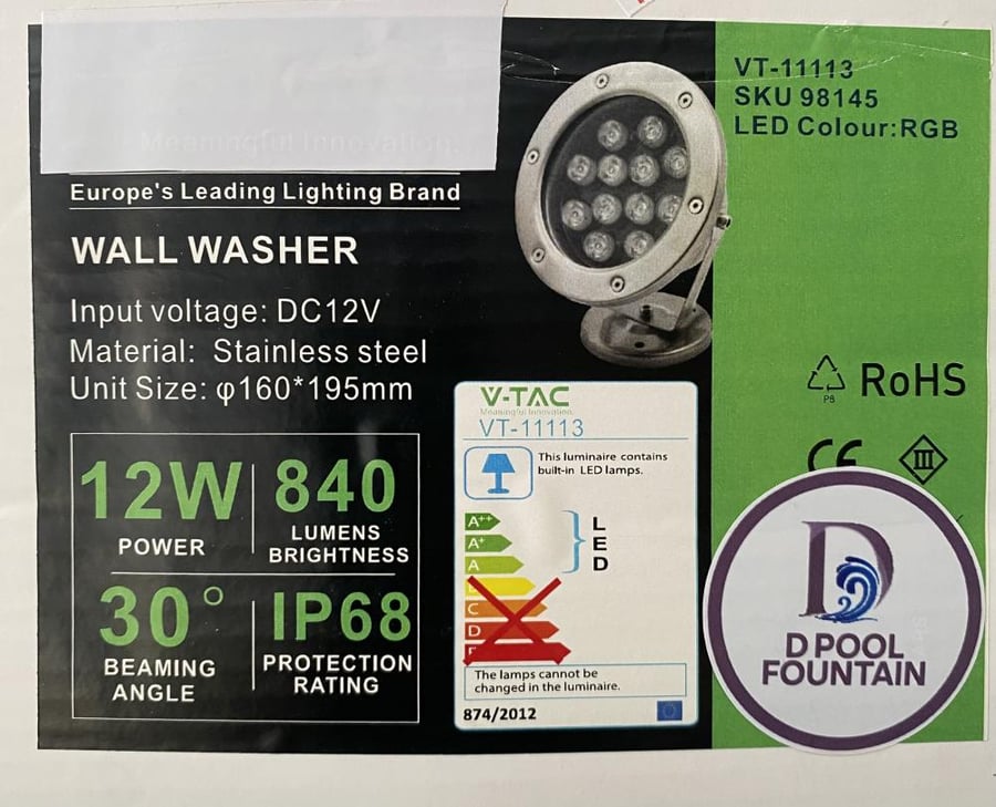 Colorful 12W/12V base spotlight with yellow and remote control