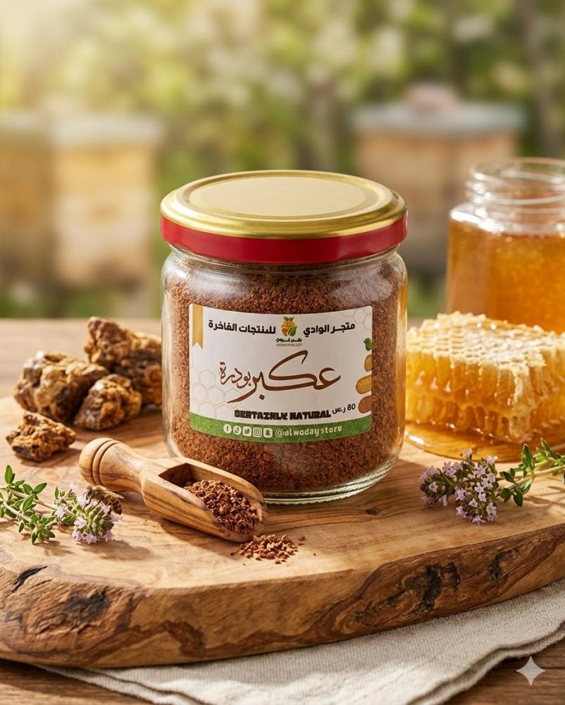 بودرة عكبر النحل الطبيعي (البروبوليس)