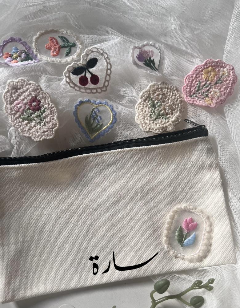 شنطة قماش مع كروشية
