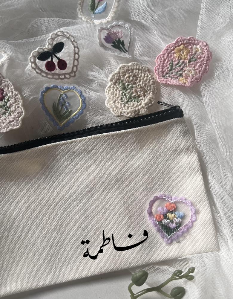 شنطة قماش مع كروشية