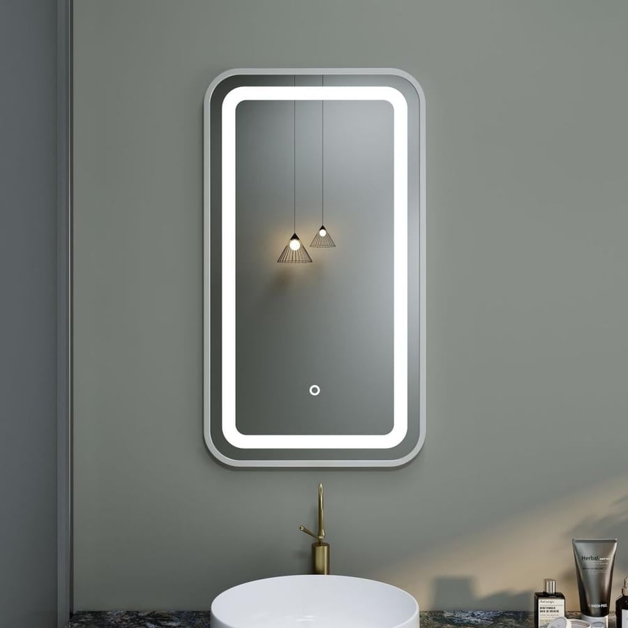مرايا بإضاءة LED لونين - فضي