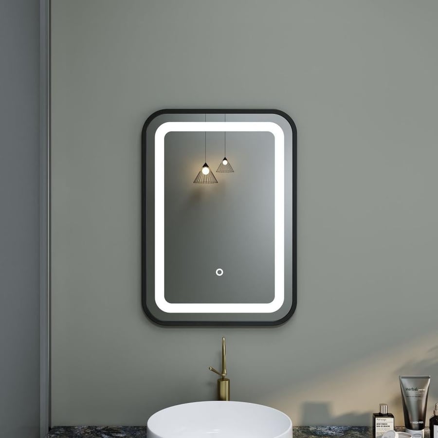 مرايا بإضاءة LED لونين - أسود