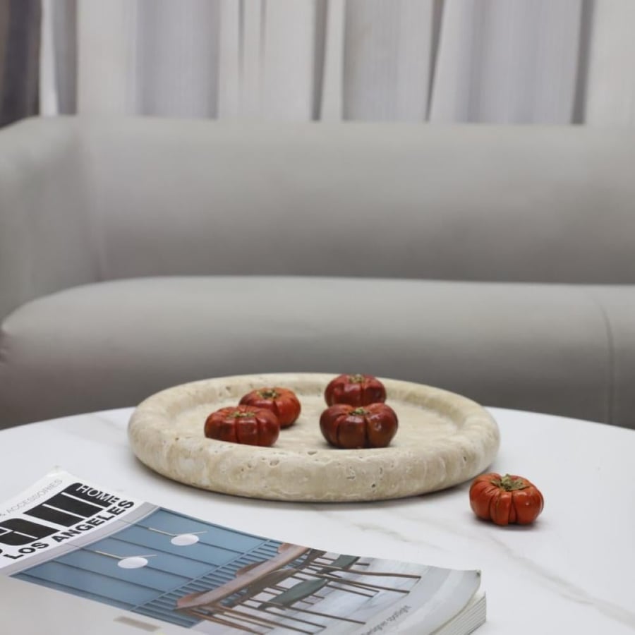 SORA | Round Cave-Stone Tray — صينية سورا الحجرية