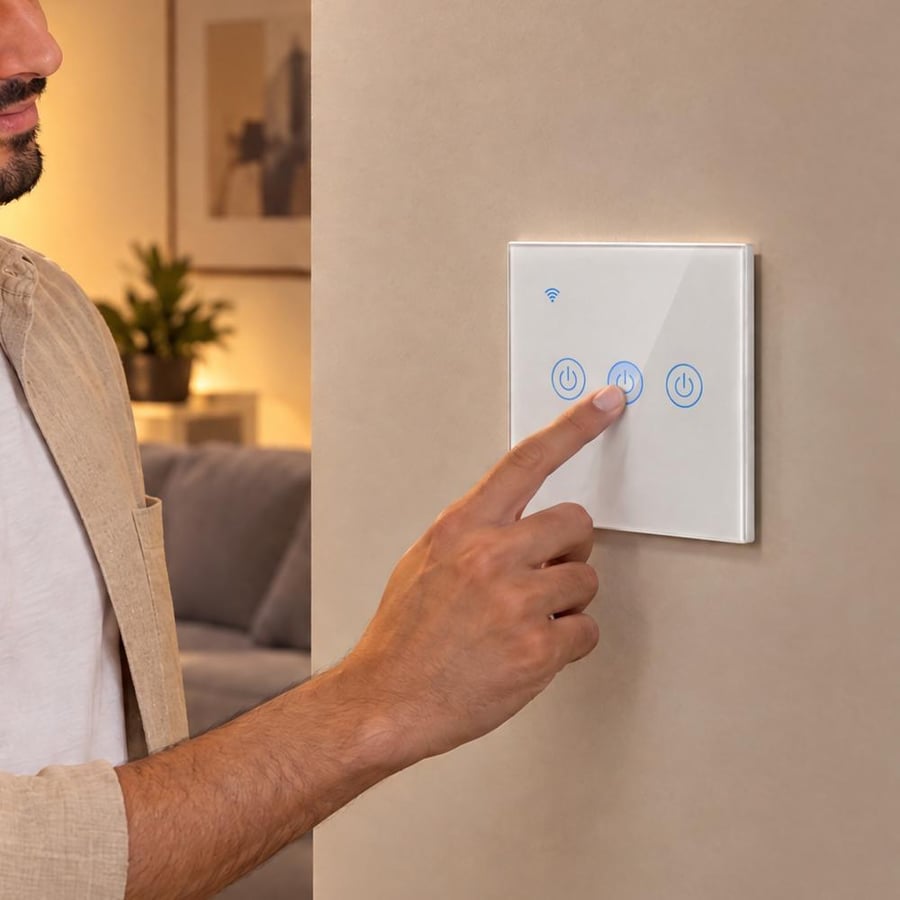 حجم مفتاح ذكي واي فاي O8 Home بثلاث خطوط