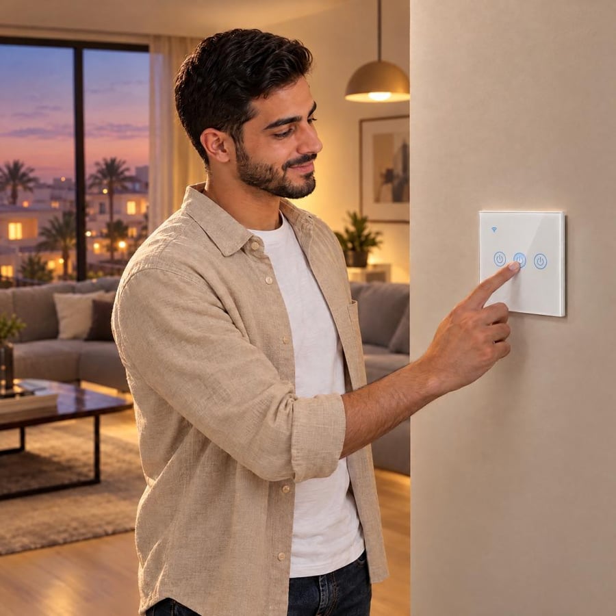 مفتاح ذكي واي فاي O8 Home بثلاث خطوط أثناء الاستخدام