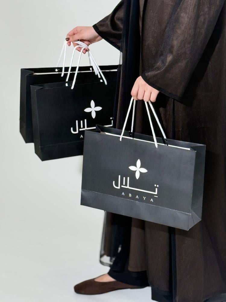 عباية قماش تفته مع تول -T03