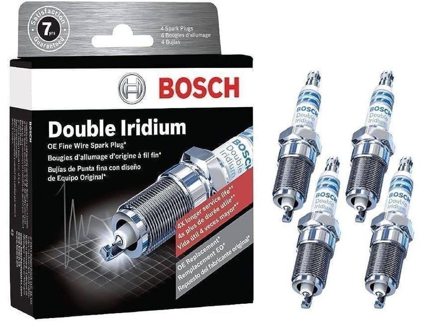 Genuine Bosch Double Iridium Spark Plug Set for Audi and Volkswagen (6 pieces). Vehicle matching is required before ordering.