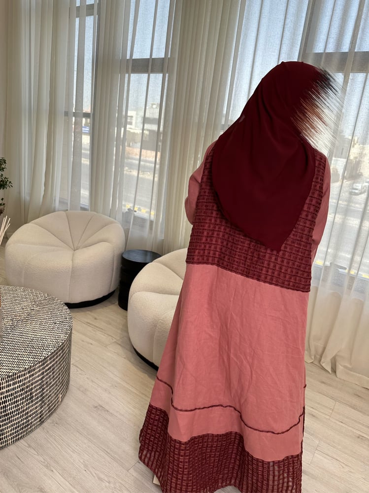 ‏Burgundy Abaya