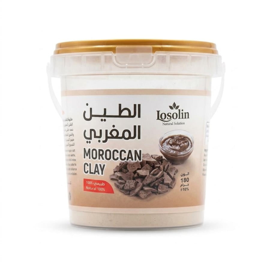 طين مغربي طبيعي الموركان – Losolin Moroccan Clay Natural 180g
