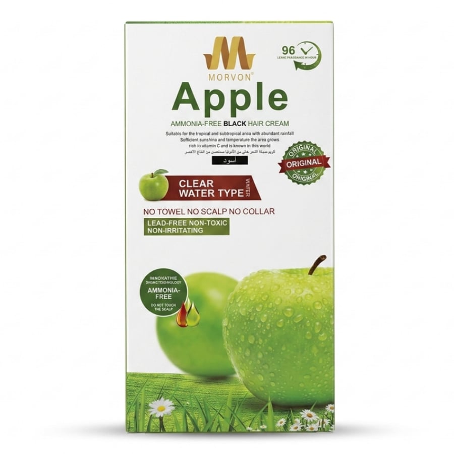 صبغة شعر مورفون بالتفاح – لون بني غامق طبيعي - Morvon Apple Hair Color Cream