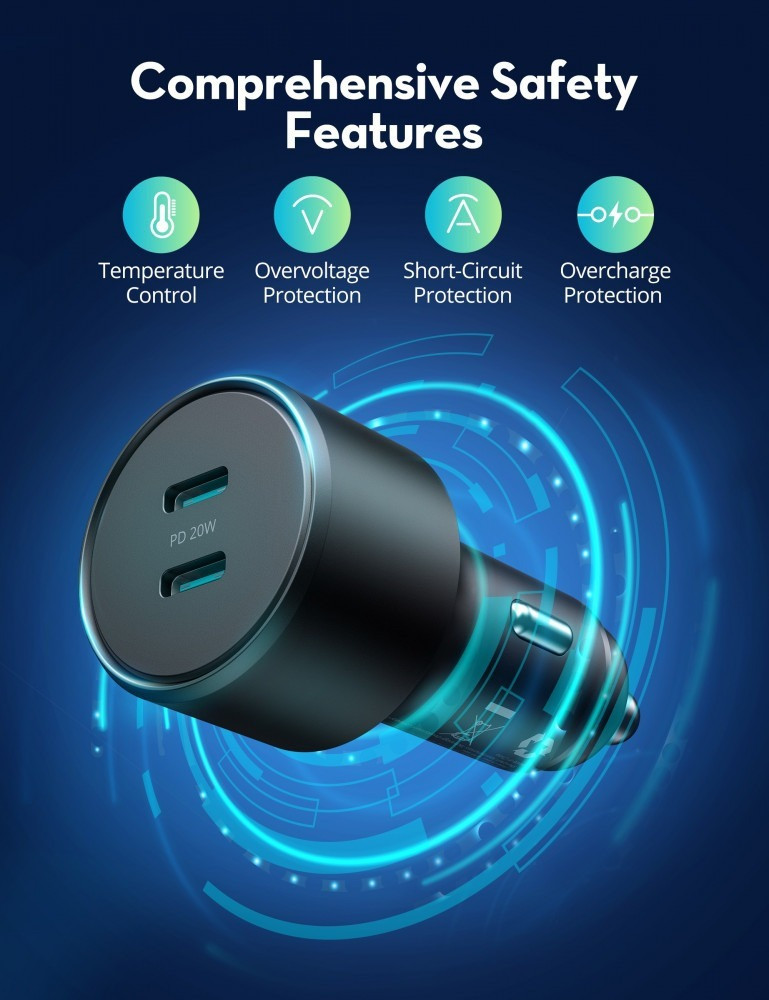 فيش سيارة مدخلين تايب سي من RAVPOWER