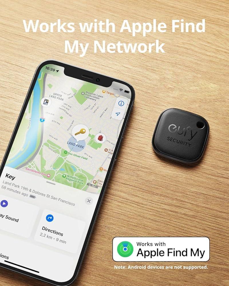 جهاز تتبع سمارت تراك لينك انكر Eufy Security، اسود - T87B0011