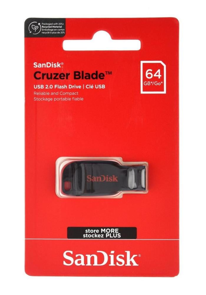فلاش ميموري SanDisk Cruzer Blade سعة 64GB - واجهة USB 2.0