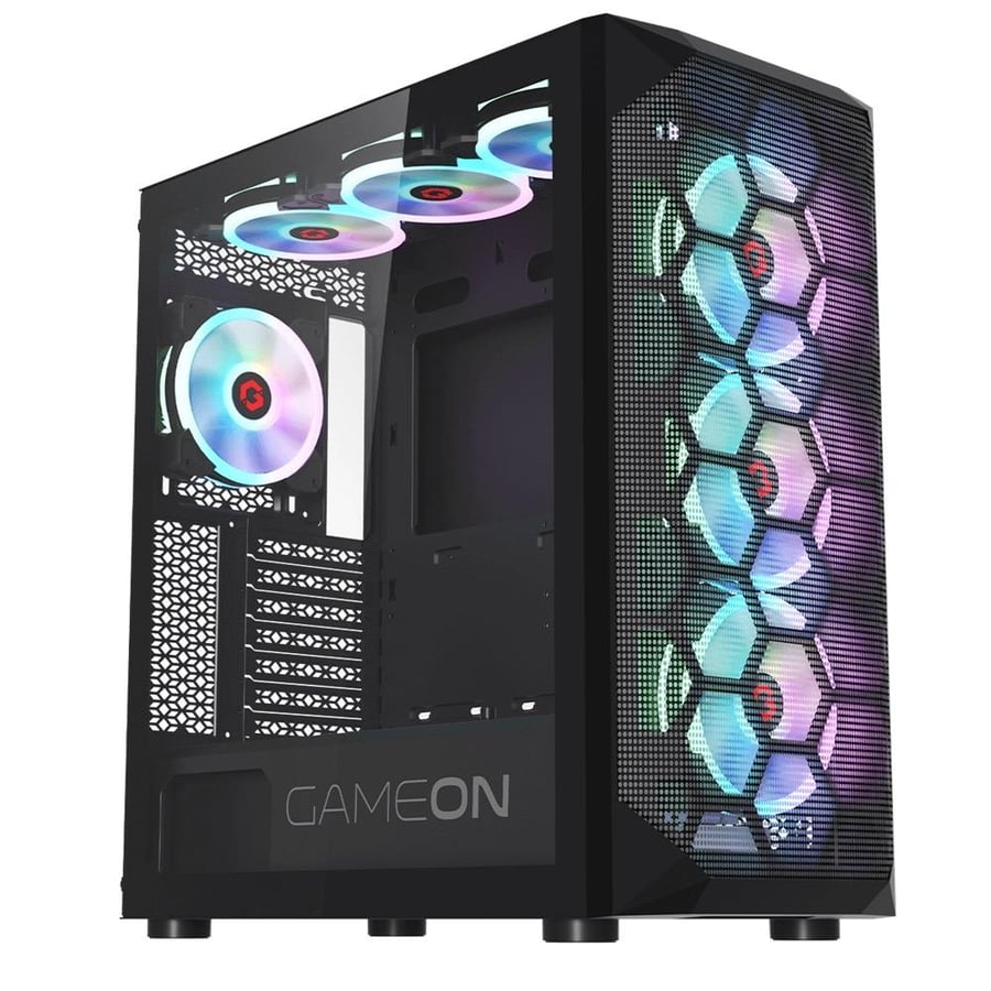 اقساط كمبيوتر قيمنق GAMEON CASE EMPEROR 7 FAN BLACK MESH