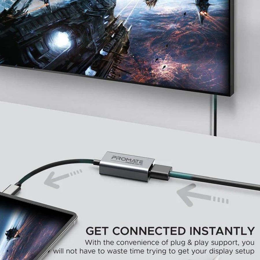 بروميت محول يو إس بي-سي إلى HDMI بدقة 4K فائقة الوضوح بتصميم مدمج – MediaLink-H1