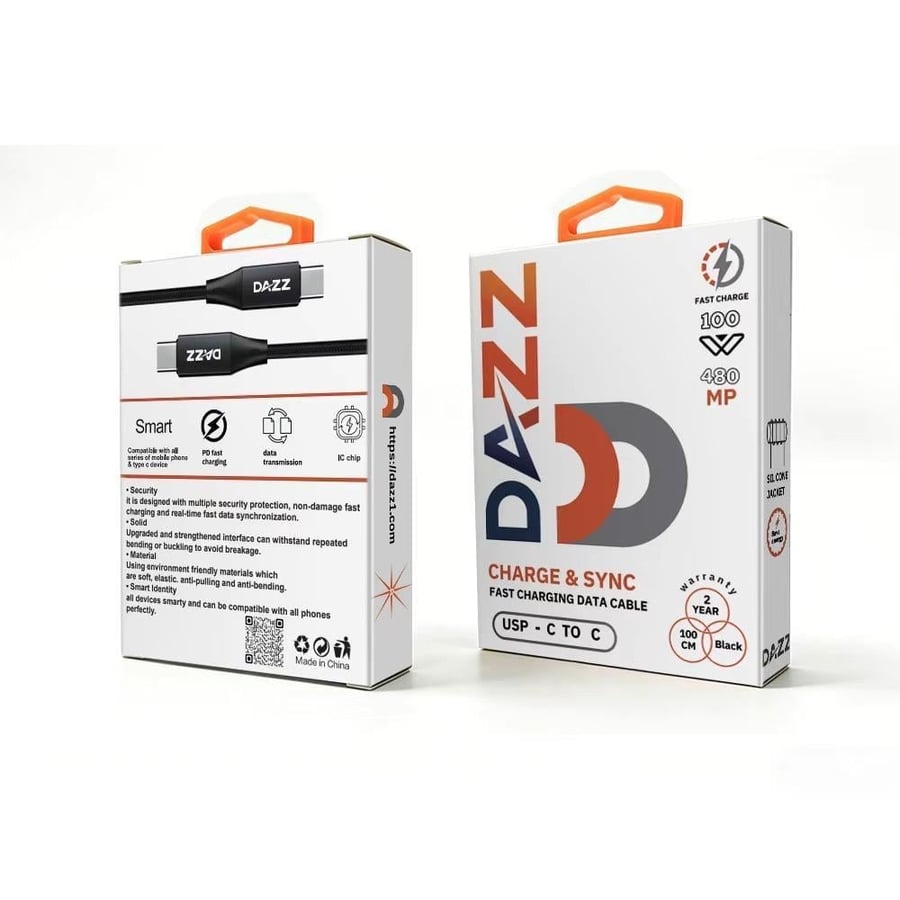 كيبل DAZZ تايب سي إلى تايب سي 100 وات داز