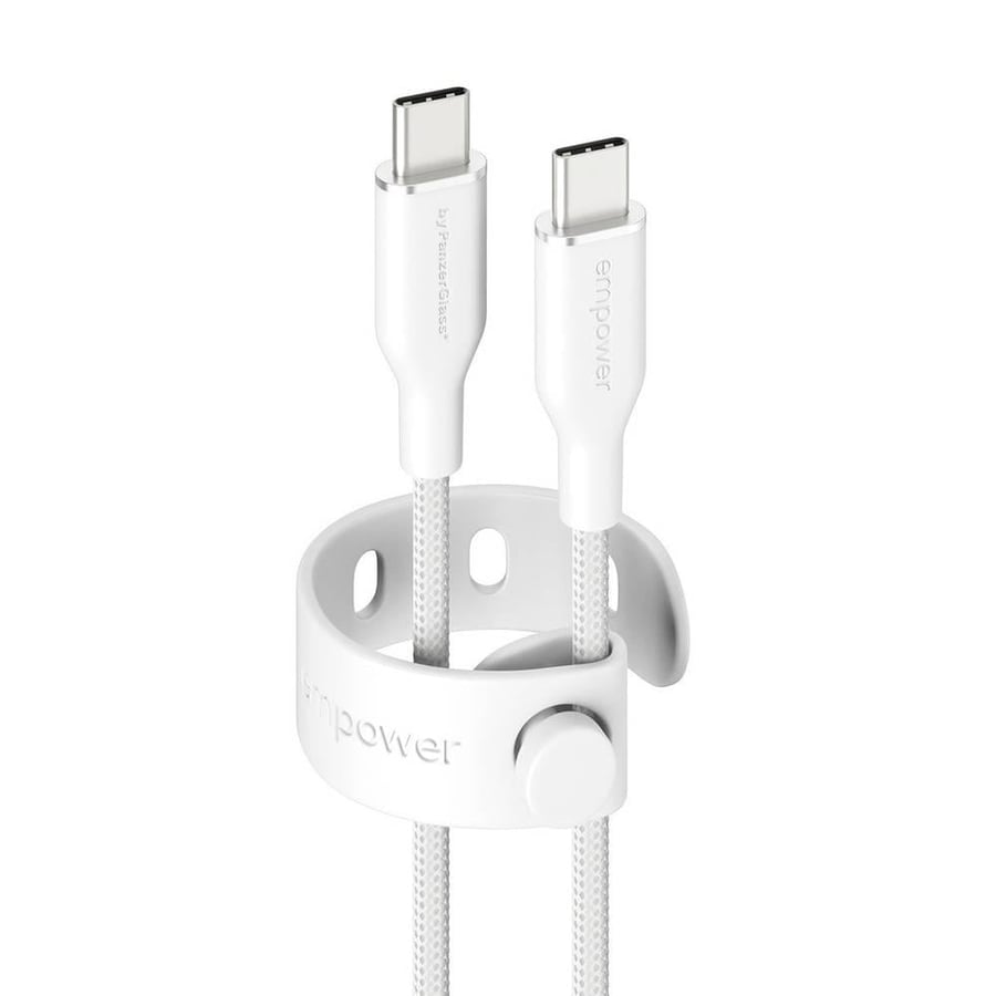 إمباور - كيبل RACING USB-C TO USB-C بقوة 60W وطول 1.2M- ابيض