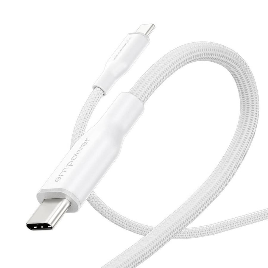 إمباور - كيبل RACING USB-C TO USB-C بقوة 60W وطول 1.2M- ابيض