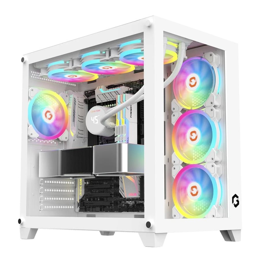 اقساط كمبيوتر قيمنق GAMEON CASE EMPEROR 7 FAN WHITE MESH