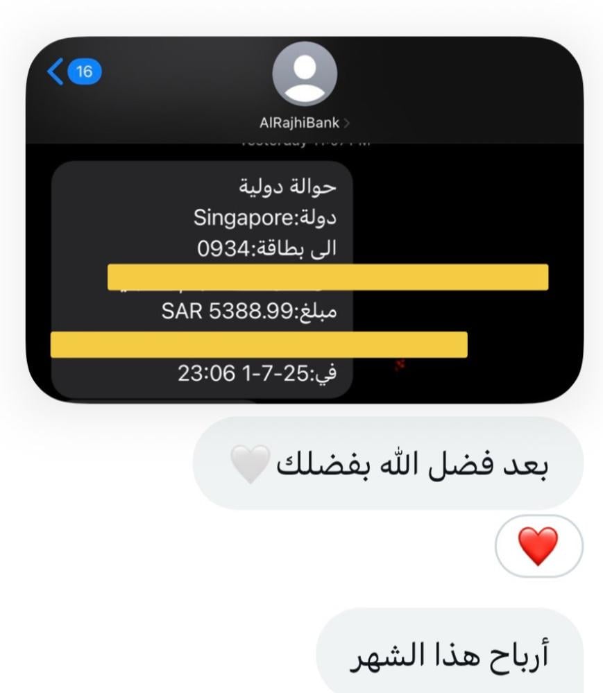 ارباح المشاركين بالدورة