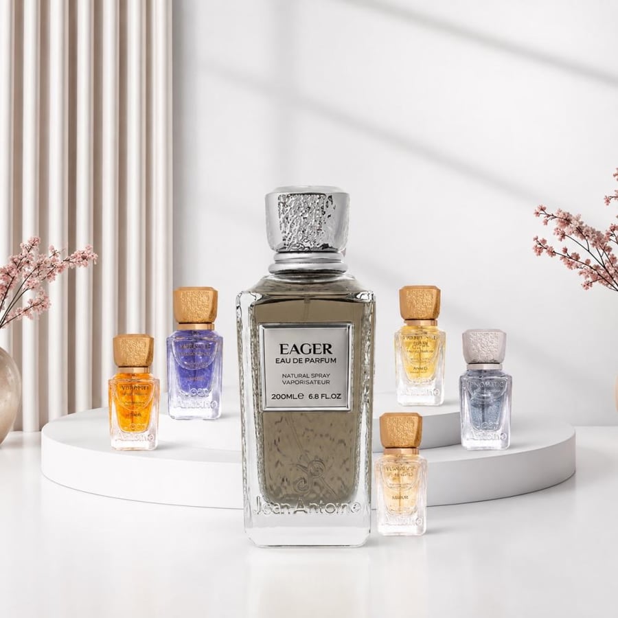 مجموعة عطور ايجر الفاخرة بعبوات أنيقة من الأمام
