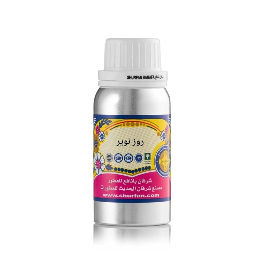 لقطة مقربة لعبوة زيت روز نوير شرفان بانافع لدى OUD LOVER