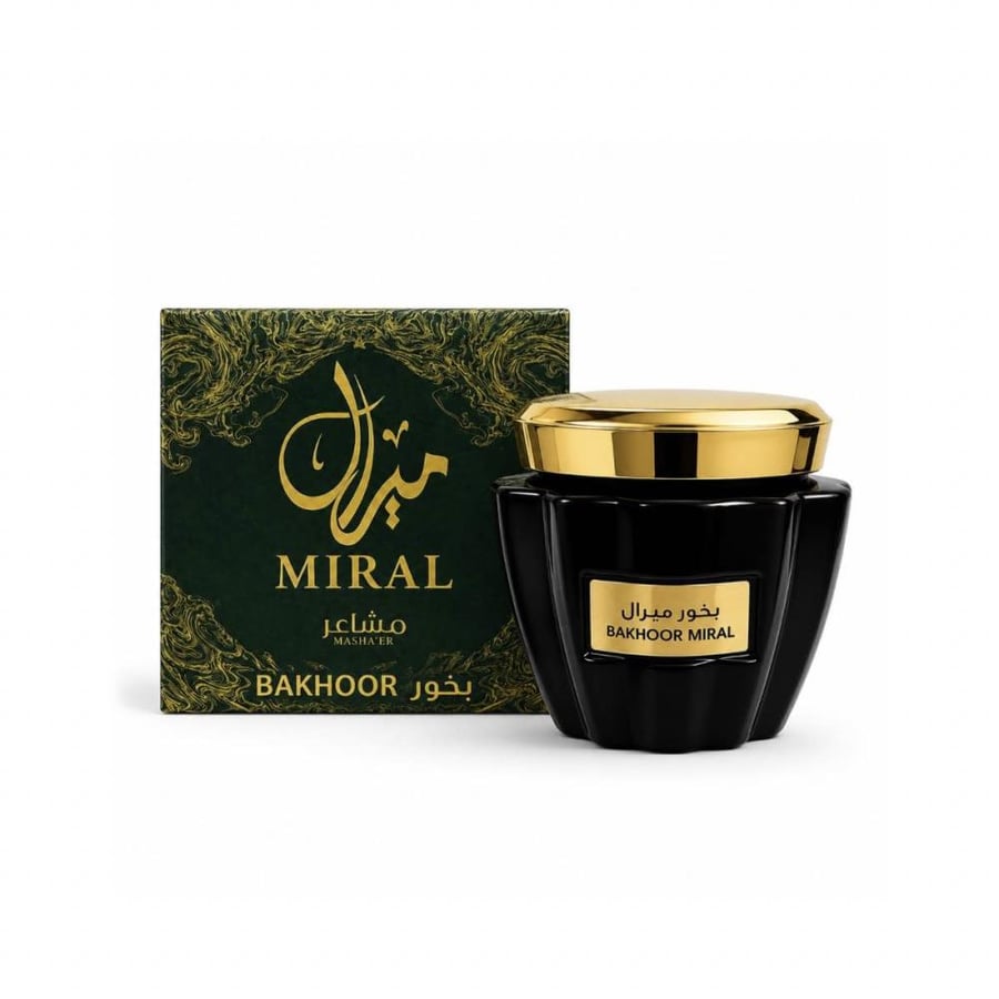 لقطة مقربة لقطع بخور ميرال المعطرة وتفاصيل العبوة عاشق العودة