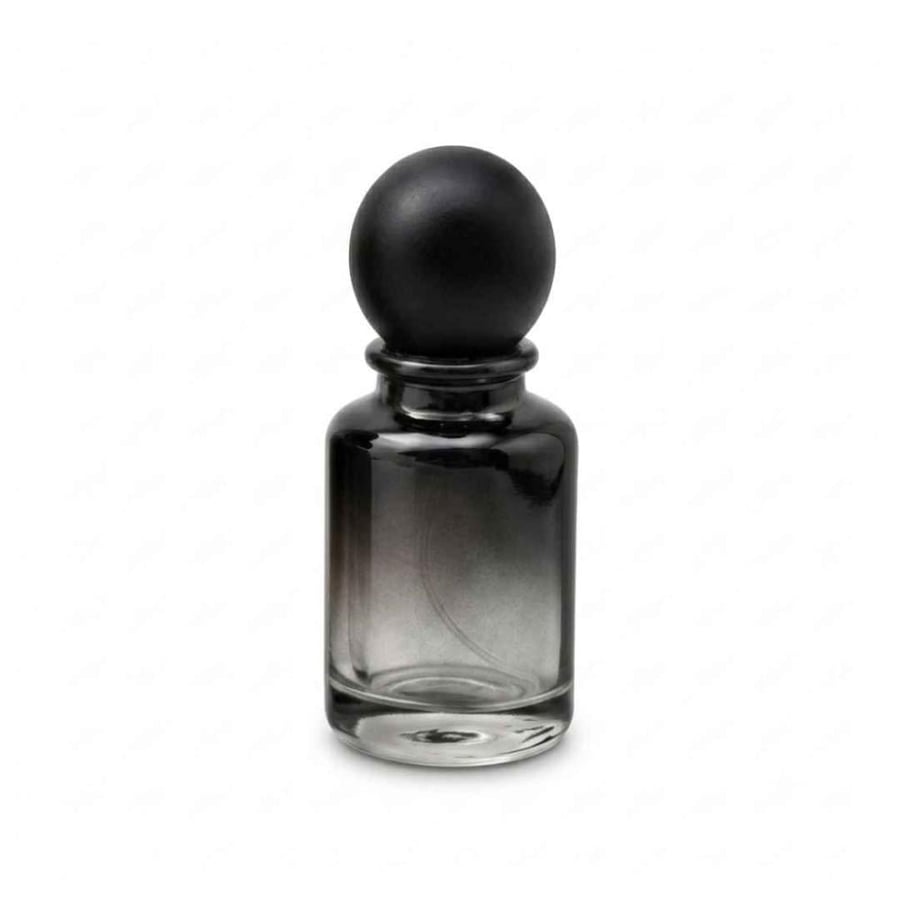 علبة عطر زجاج اسود متدرج برم 30 مل بغطاء اسود