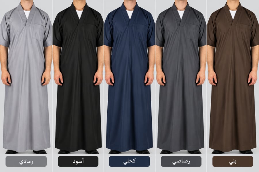 قميص نوم سبعة (ساده)مقاسات عريضة