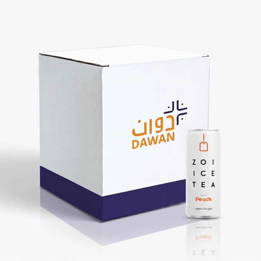زوي آيس تي خوخ 320 مل / 24 عبوة