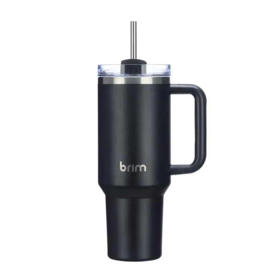 كوب كبير مع مزاز للشرب بريم Black Brim اسود