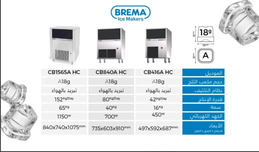 مكينة صنع الثلج Brema CB840A HC