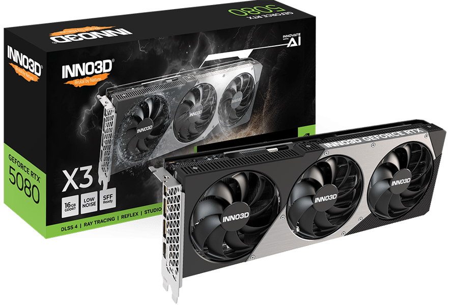 INNO3D GeForce RTX 5080 16GB GDDR7X 3xFans | كرت شاشة انفيديا اينو ثري دي