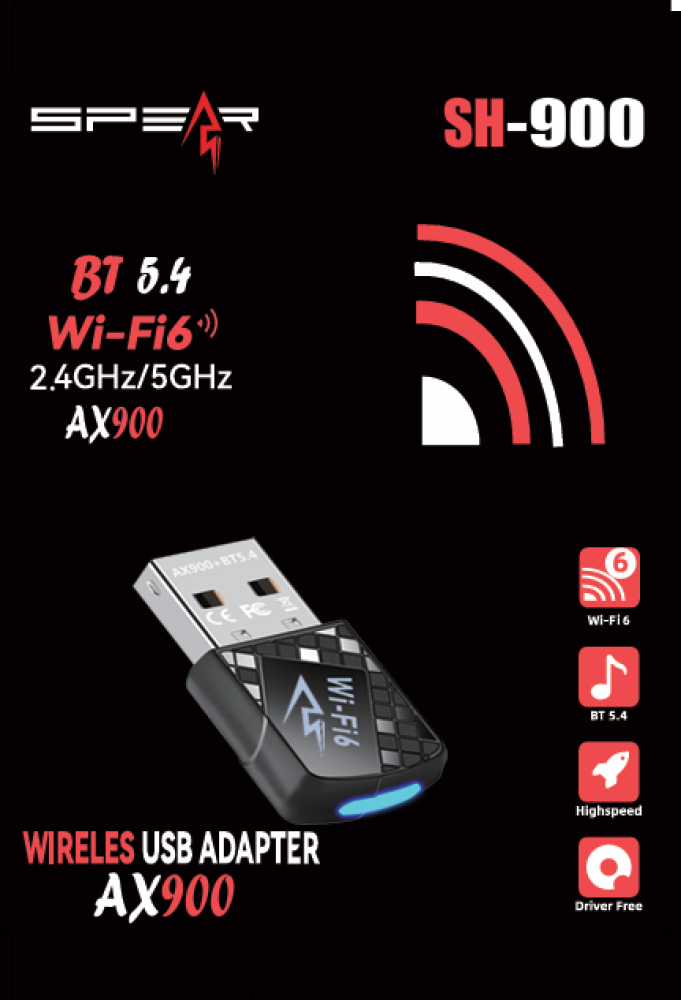 ًWifi Adapter USB Wifi6 -AX 900 Mb\S | قطعة وايفاي خارجية