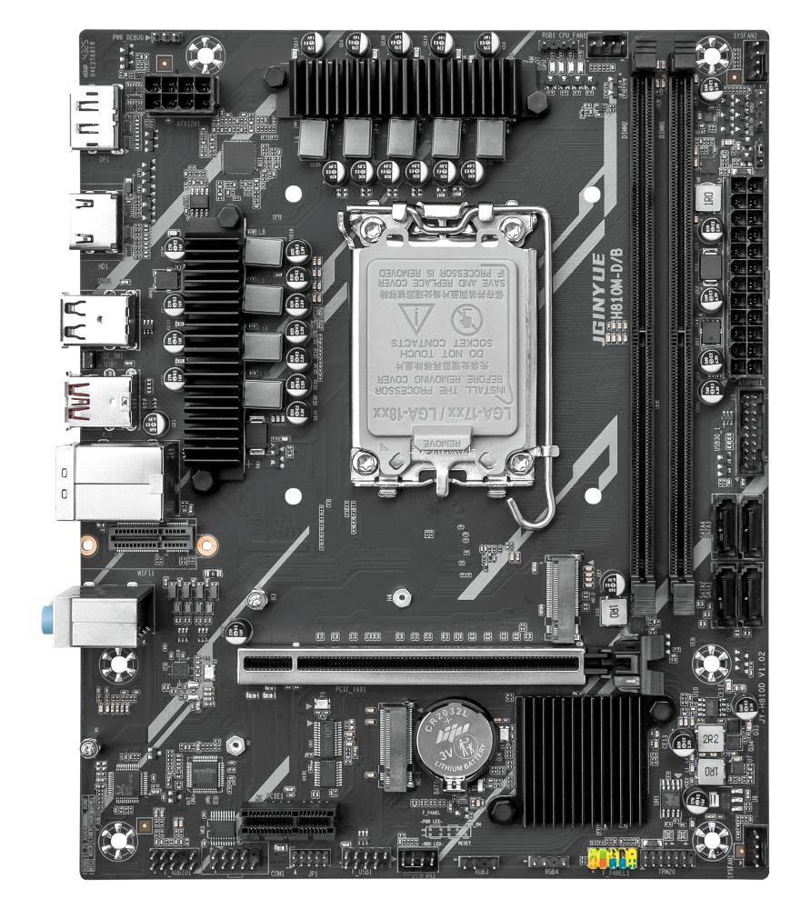 لوحة أم JGINYUE H810M-D/B أسود — LGA 1851 · DDR5 · mATX
